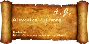 Alexovics Julianna névjegykártya