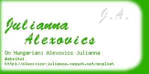 julianna alexovics business card